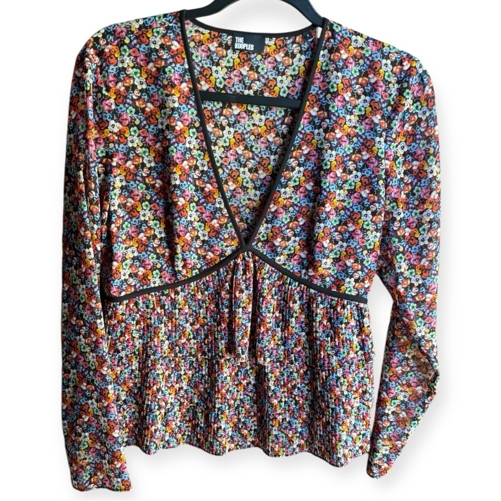 The Kooples Blazing Field Floral Print Tiered Top - NWOT